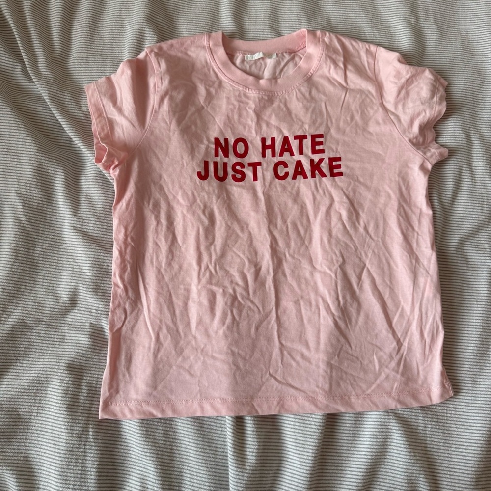 Zara Pink Tee with Red Graphic